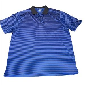 Men’s‎ Izod short sleeve golf polo performance blue and black stripes